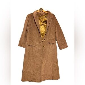 Women’s Tan Long soft Coat faux Suede Size 10